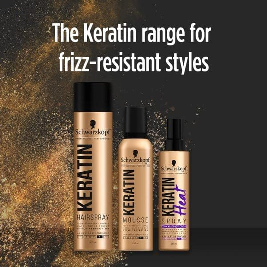 Schwarzkopf Styling Keratin Hair Spray, Shine, glossy and soft finish hairspray with no residue, no stickiness and protection from humidity, 400ml