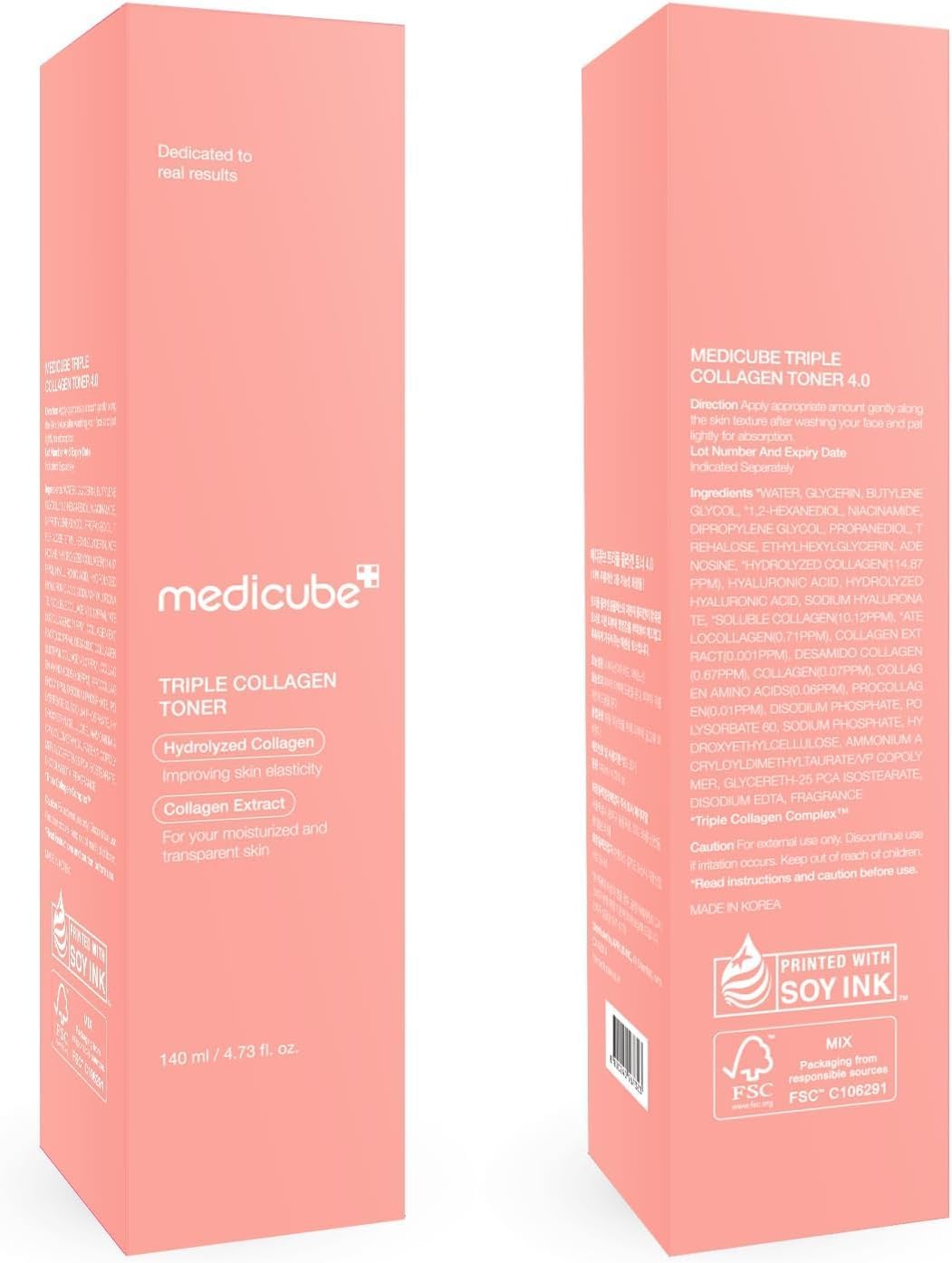 Medicube Triple collagen toner 4.0, 140 ml - facial toner with moisturising and firming effect
