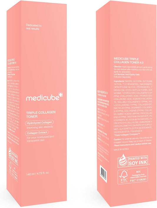 Medicube Triple collagen toner 4.0, 140 ml - facial toner with moisturising and firming effect