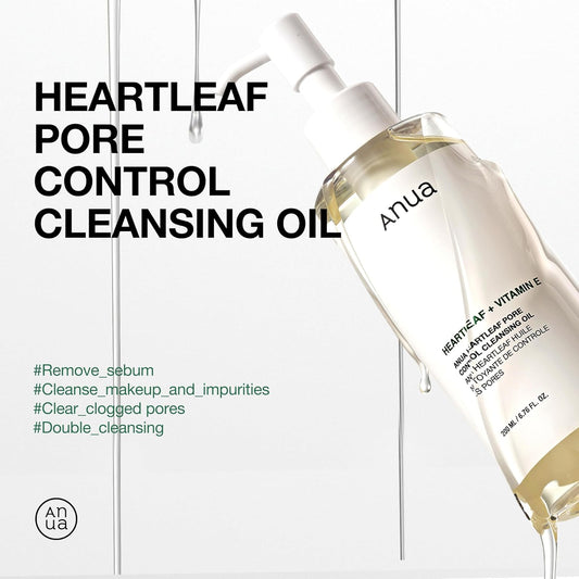 ANUA Heartleaf Pore Control Cleansing Oil, Oil Cleanser for Face, Makeup Blackhead Remover, Korean Skin Care, Original, 200ml/6.76 fl oz