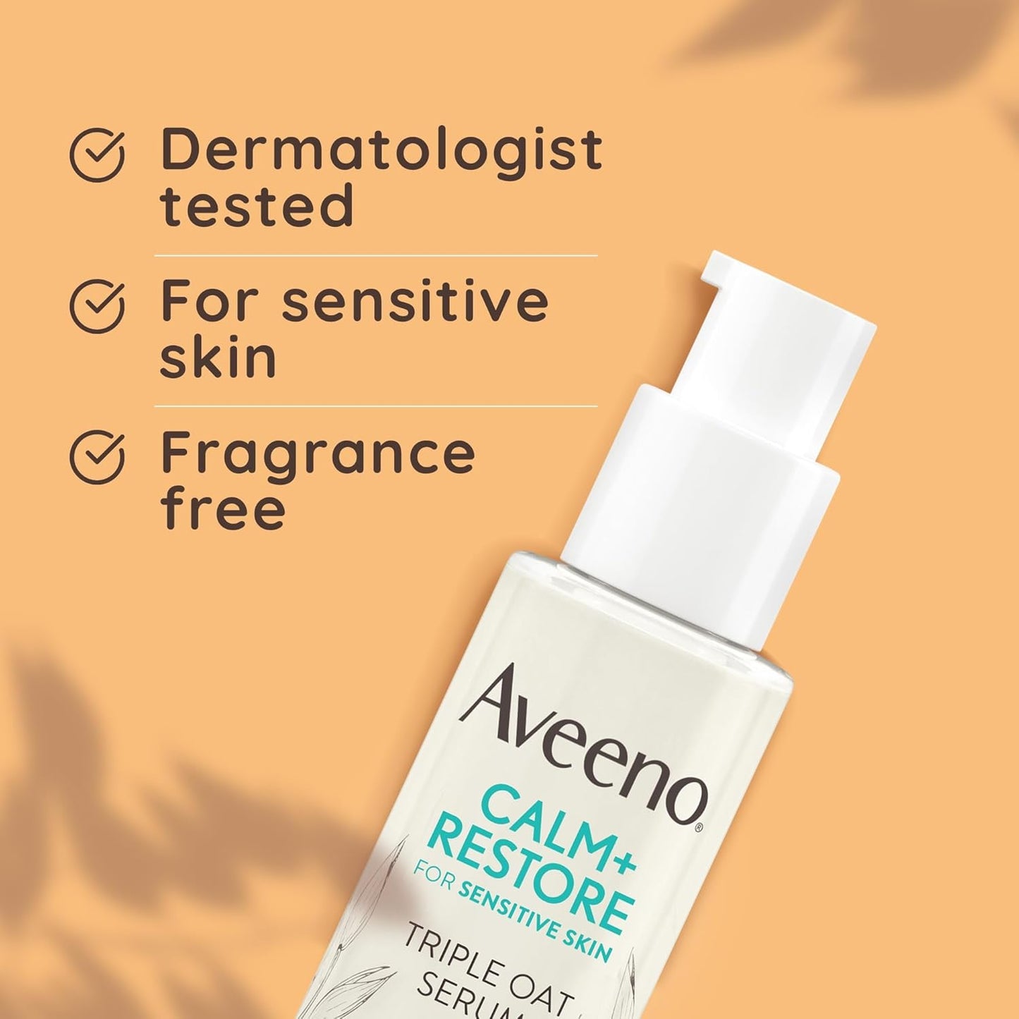 Aveeno Face Calm+Restore Triple Oat Serum (1 x 30ml), Instantly Smoothing Face Serum with Triple Oat Complex and Calming Fever for Fortified Skin and 24h Moisturisation, Face Care for Sensitive Skin