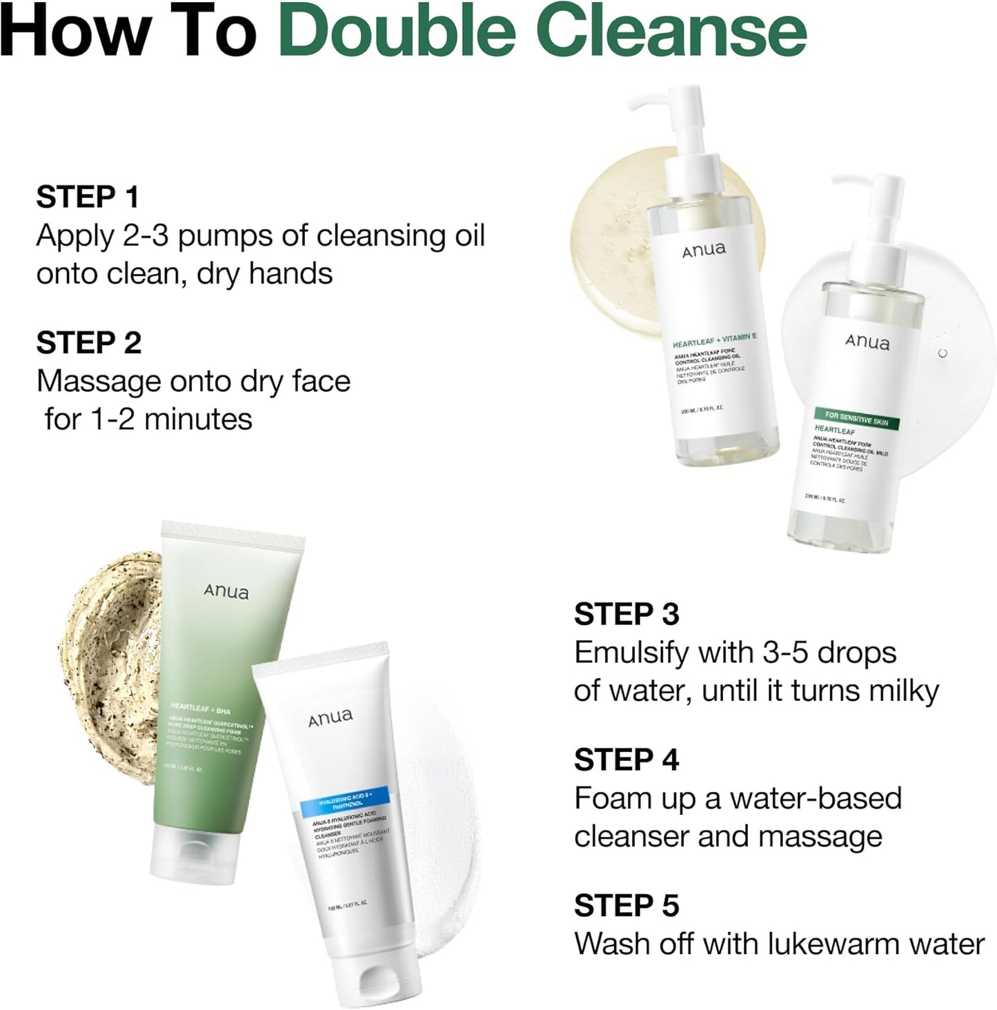 ANUA Heartleaf Pore Control Cleansing Oil, Oil Cleanser for Face, Makeup Blackhead Remover, Korean Skin Care, Original, 200ml/6.76 fl oz