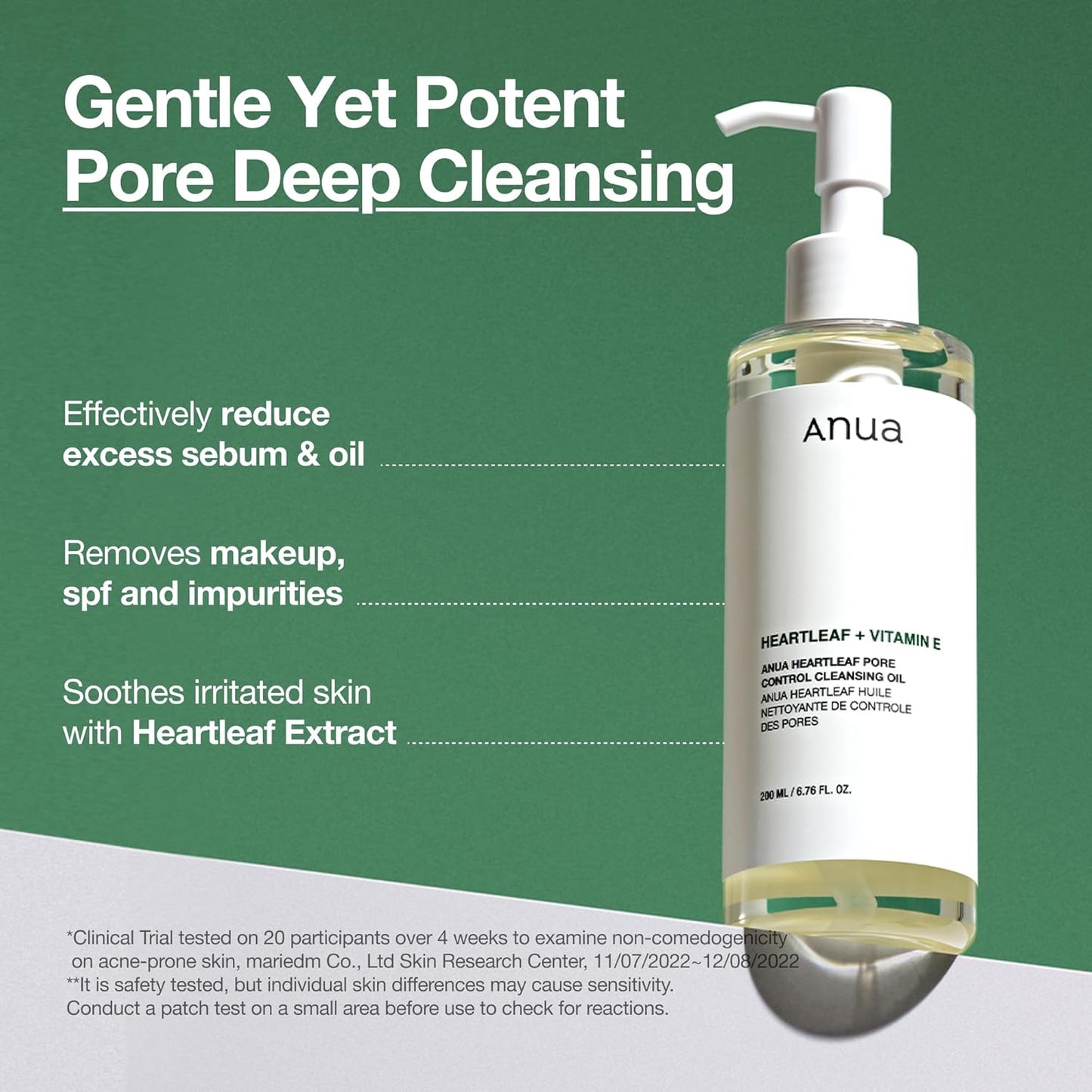 ANUA Heartleaf Pore Control Cleansing Oil, Oil Cleanser for Face, Makeup Blackhead Remover, Korean Skin Care, Original, 200ml/6.76 fl oz