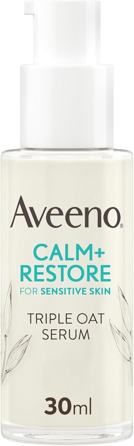 Aveeno Face Calm+Restore Triple Oat Serum (1 x 30ml), Instantly Smoothing Face Serum with Triple Oat Complex and Calming Fever for Fortified Skin and 24h Moisturisation, Face Care for Sensitive Skin