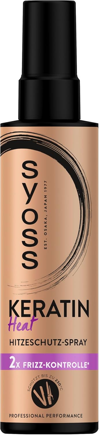 Schwarzkopf Styling Keratin Heat Protection Hair Spray, with Frizz Control, up to 230 degree Heat Protection Spray, 200 ml